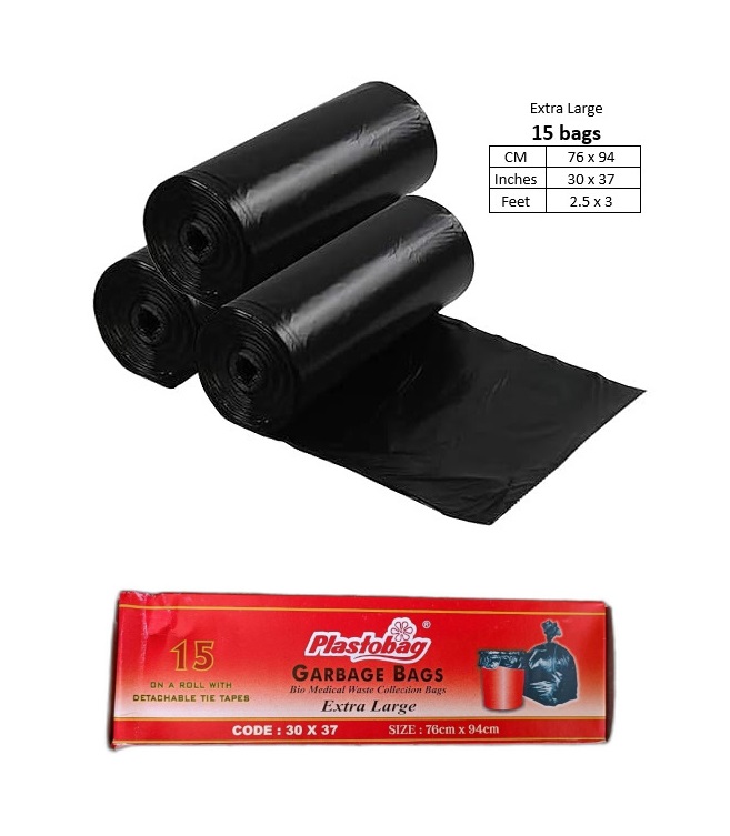 Garbage Bag - Extra Large (76 x 94 cm) - 15 Rolls